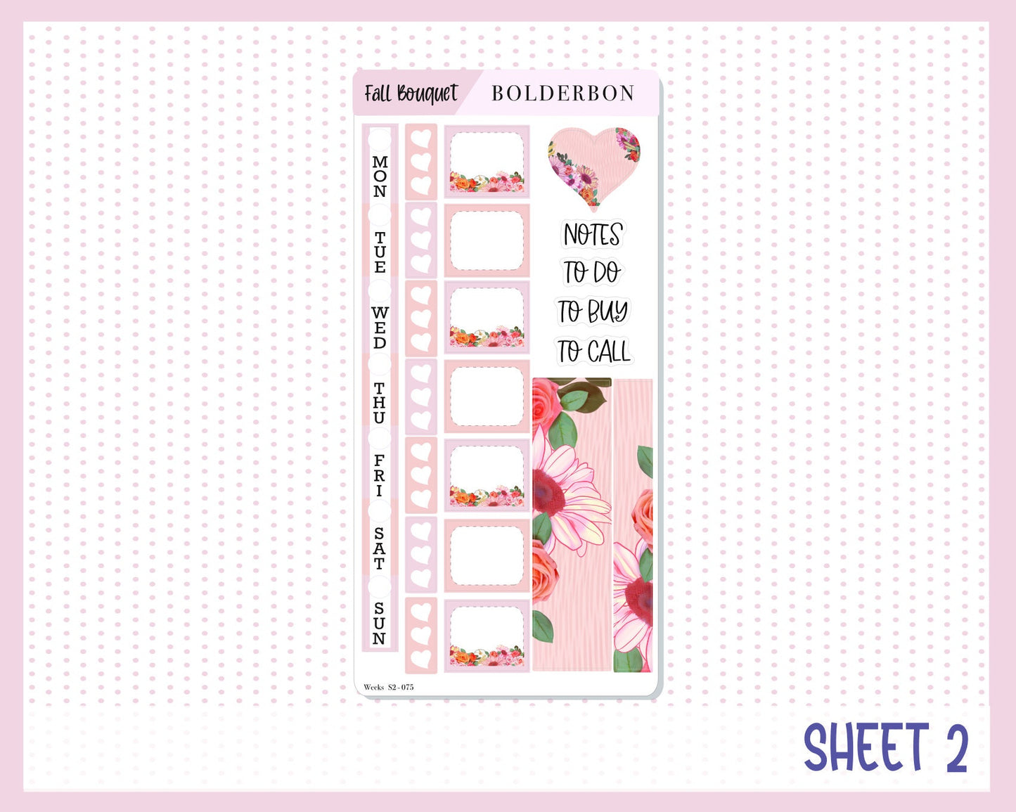 FALL BOUQUET || Hobonichi Weeks Planner Sticker Kit