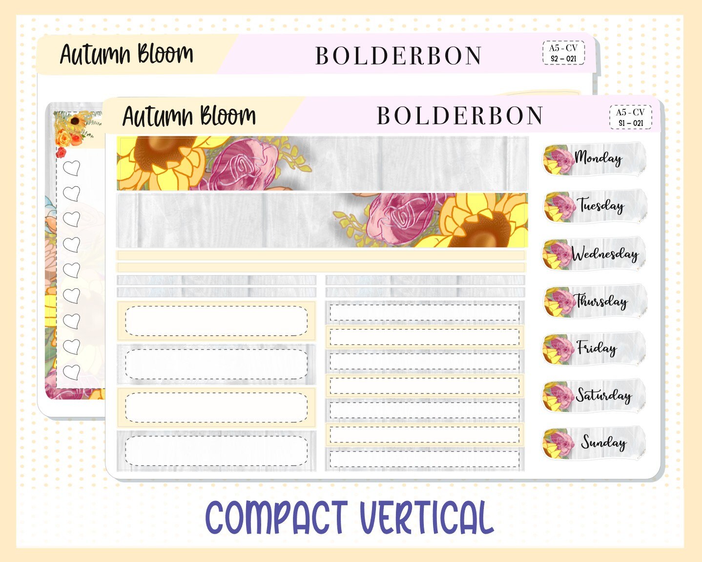 AUTUMN BLOOM || A5 Compact Vertical Planner Sticker Kit