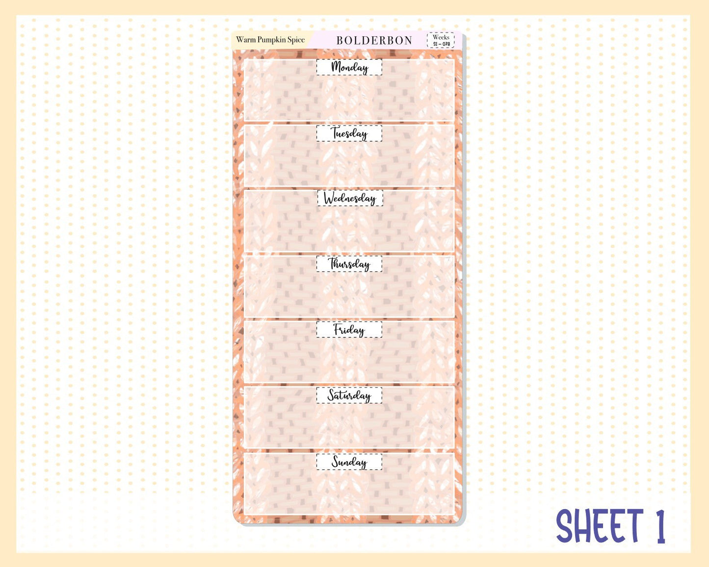 WARM PUMPKIN SPICE || Hobonichi Weeks Planner Sticker Kit