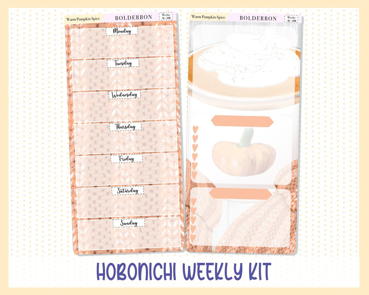 WARM PUMPKIN SPICE || Hobonichi Weeks Planner Sticker Kit