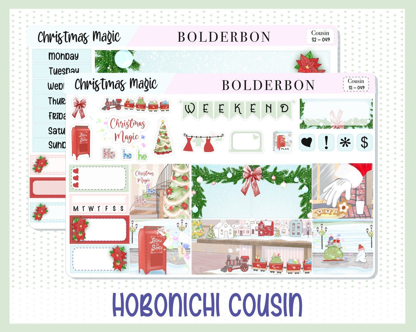 CHRISTMAS MAGIC || Hobonichi Cousin Planner Sticker Kit