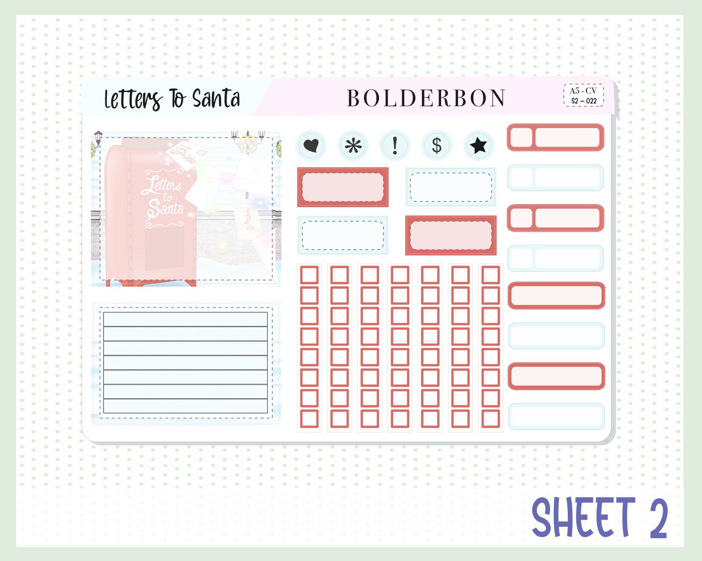 LETTERS TO SANTA || A5 Compact Vertical Planner Sticker Kit
