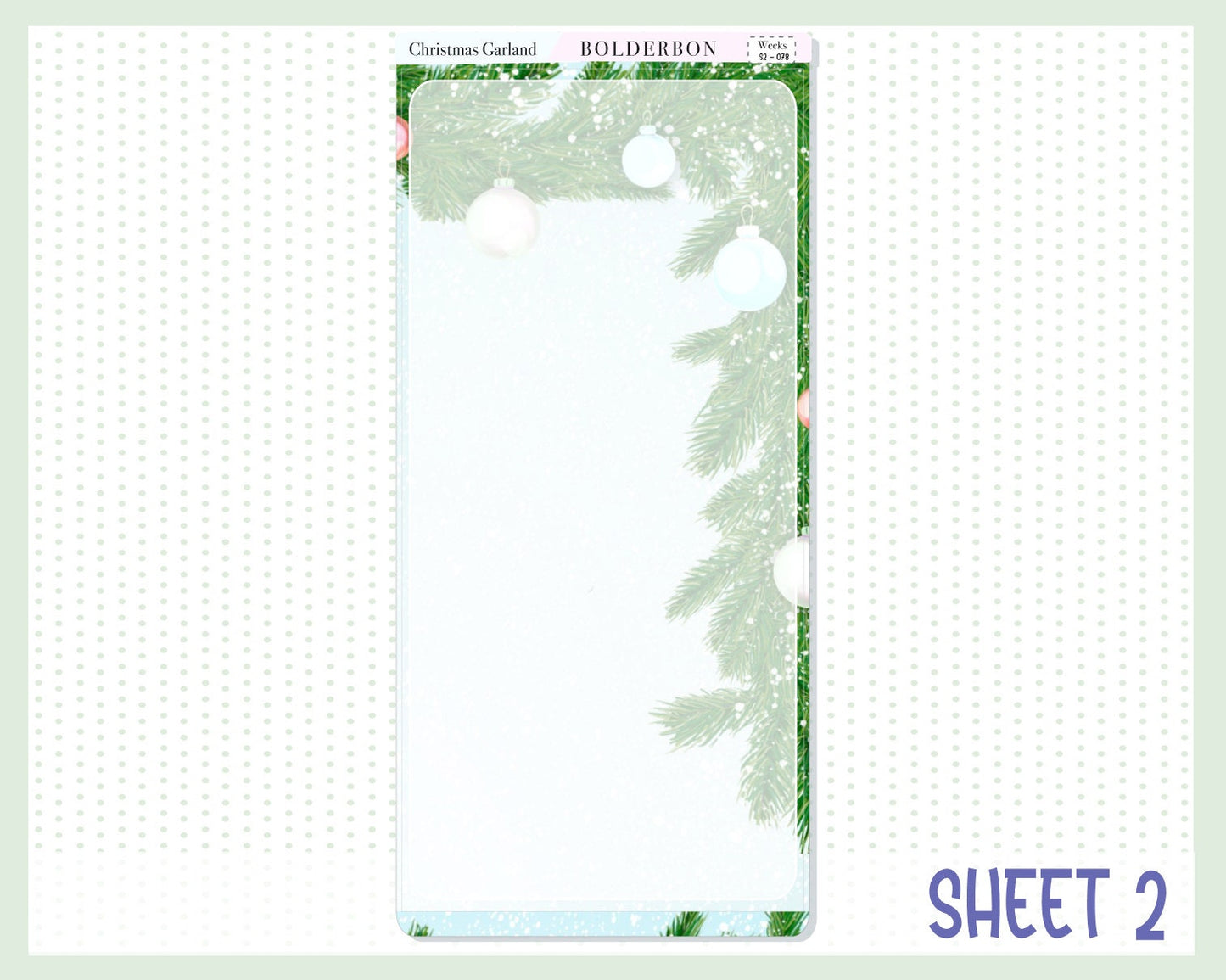 CHRISTMAS GARLAND || Hobonichi Weeks Planner Sticker Kit