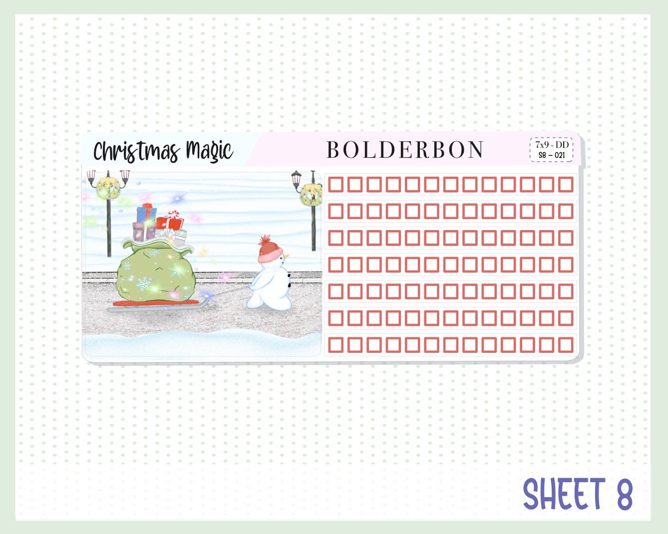 CHRISTMAS MAGIC "7x9 Daily Duo" || Weekly Planner Sticker Kit for Erin Condren