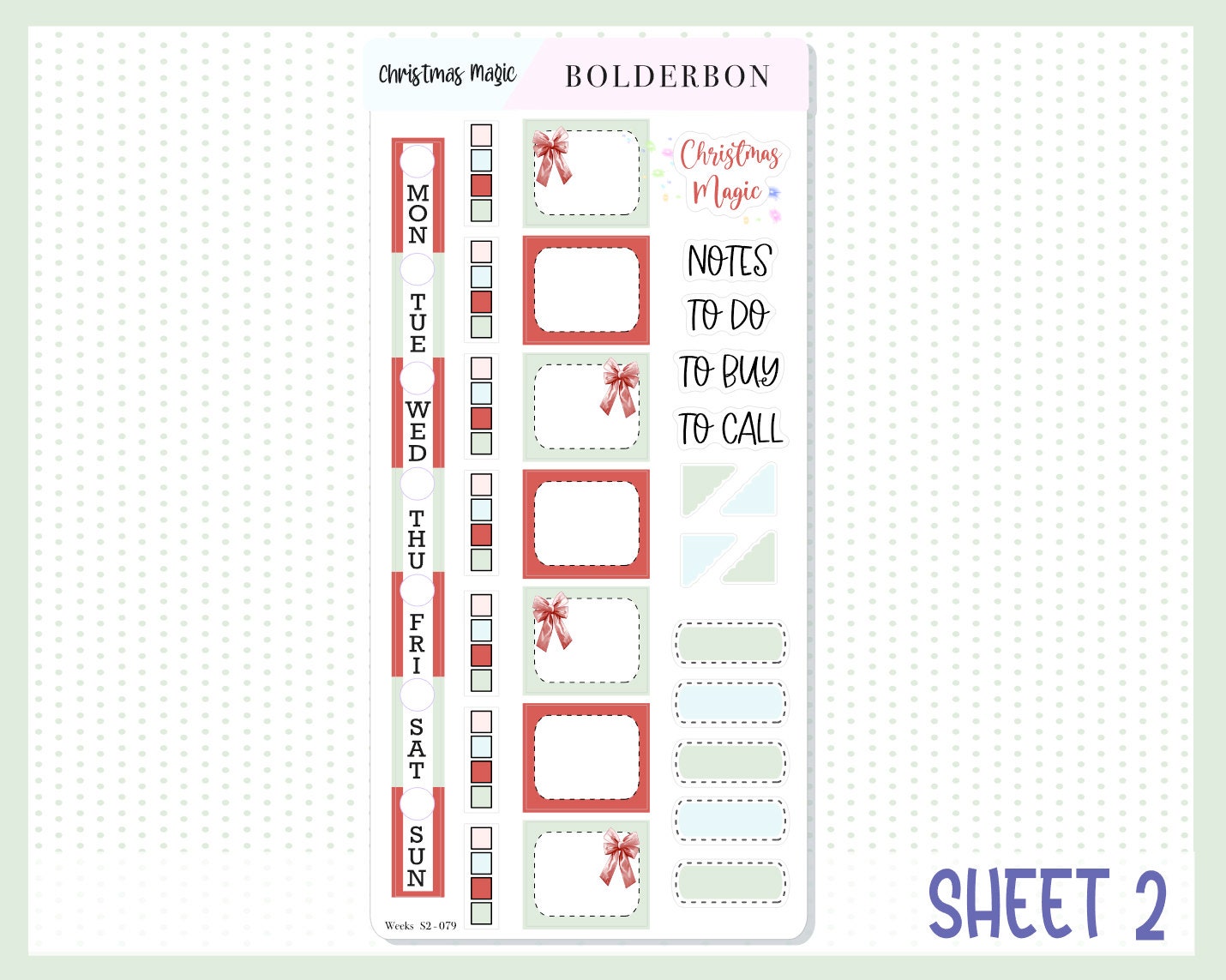 CHRISTMAS MAGIC || Hobonichi Weeks Planner Sticker Kit