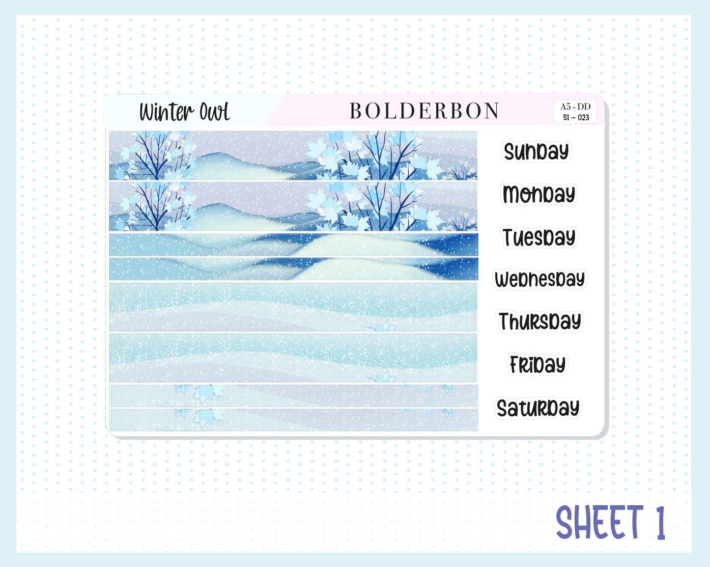 WINTER OWL || A5 Daily Duo Planner Sticker Kit