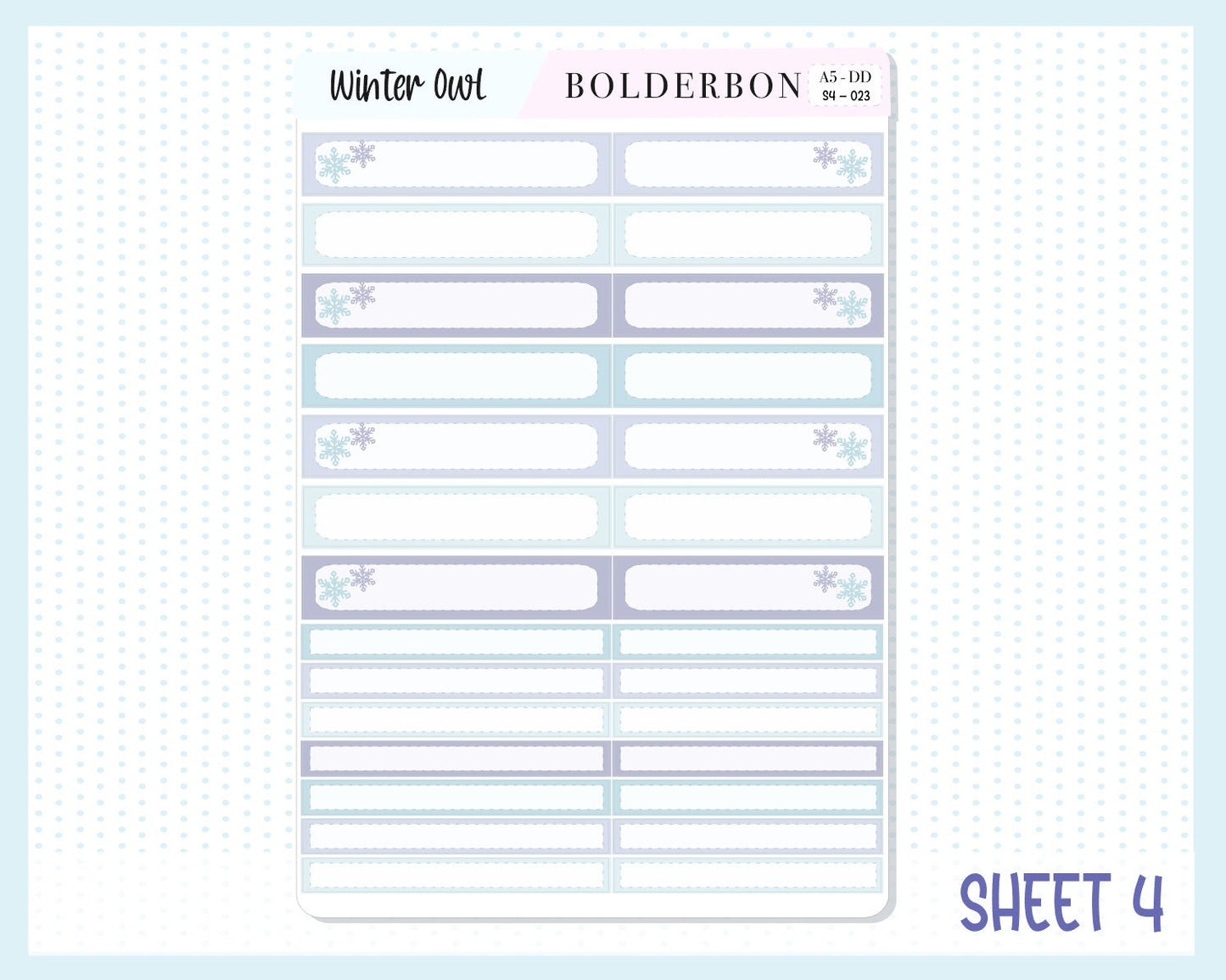 WINTER OWL || A5 Daily Duo Planner Sticker Kit