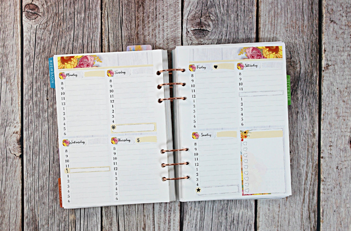AUTUMN BLOOM || A5 Compact Vertical Planner Sticker Kit