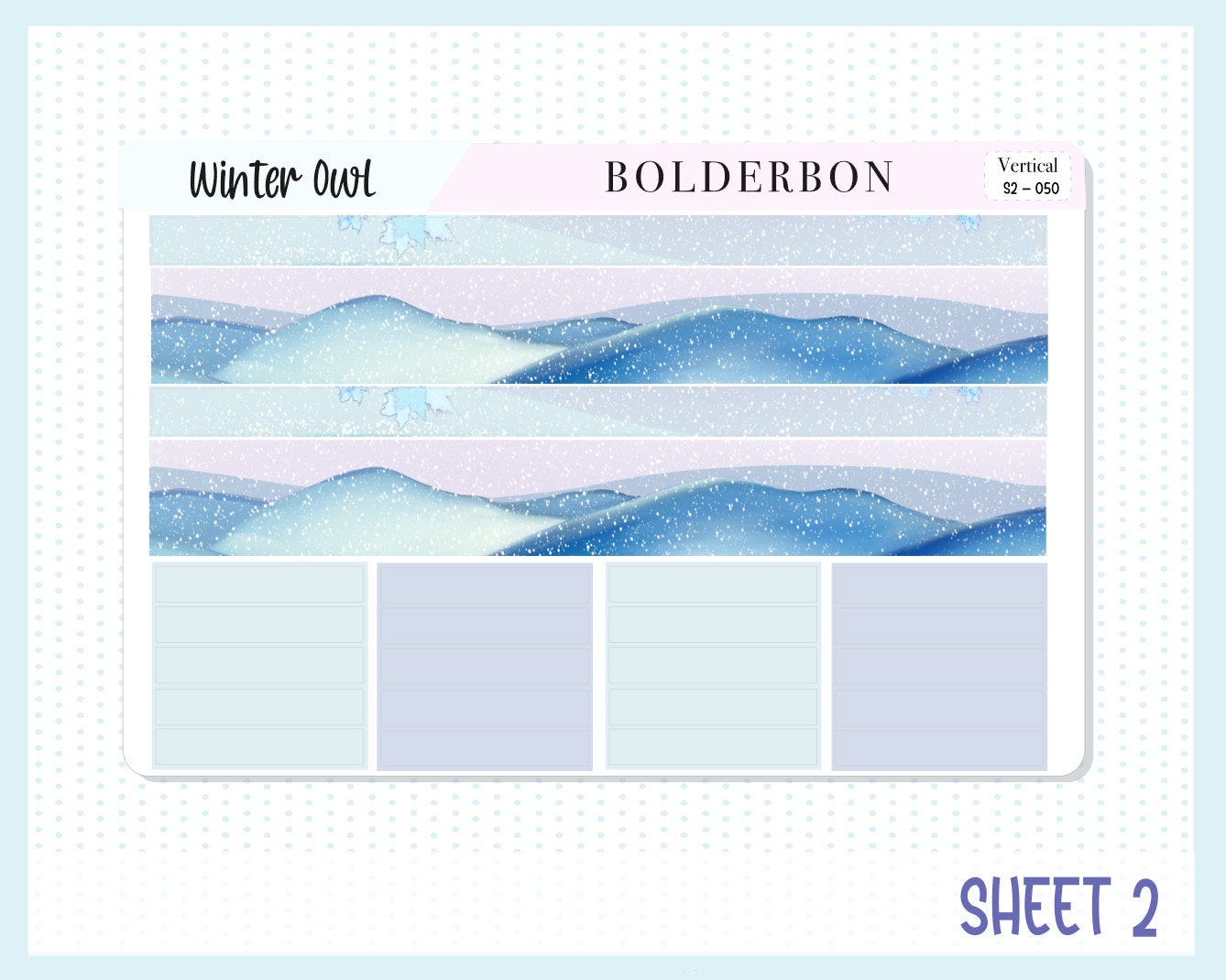 WINTER OWL || 7x9 Vertical Planner Sticker Kit