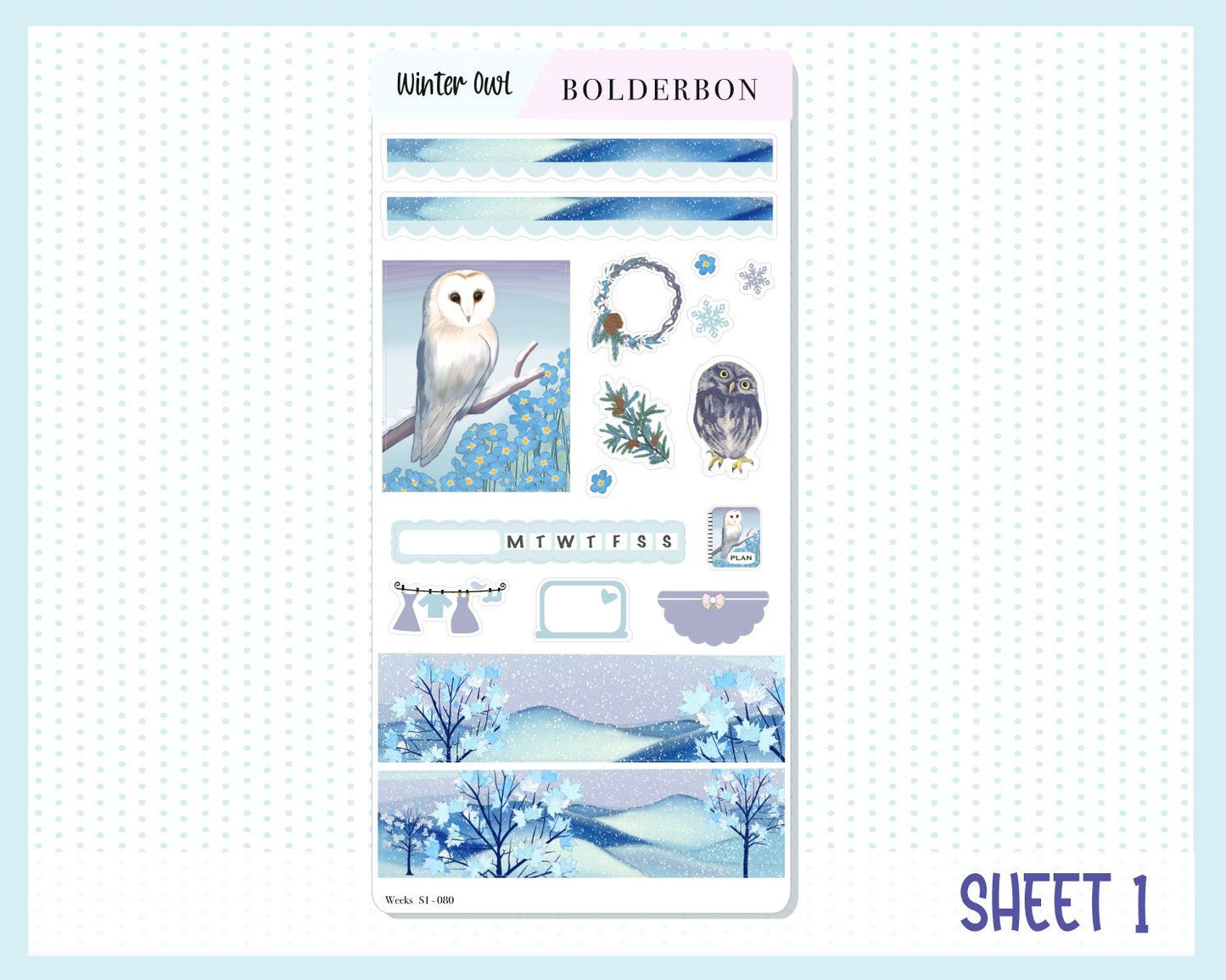 WINTER OWL || Hobonichi Weeks Planner Sticker Kit