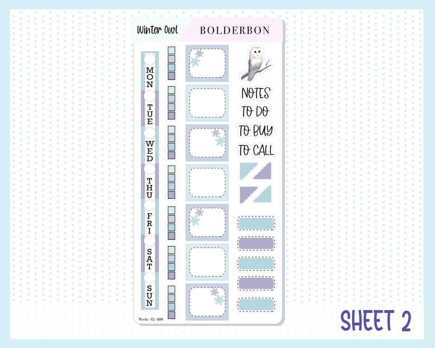 WINTER OWL || Hobonichi Weeks Planner Sticker Kit