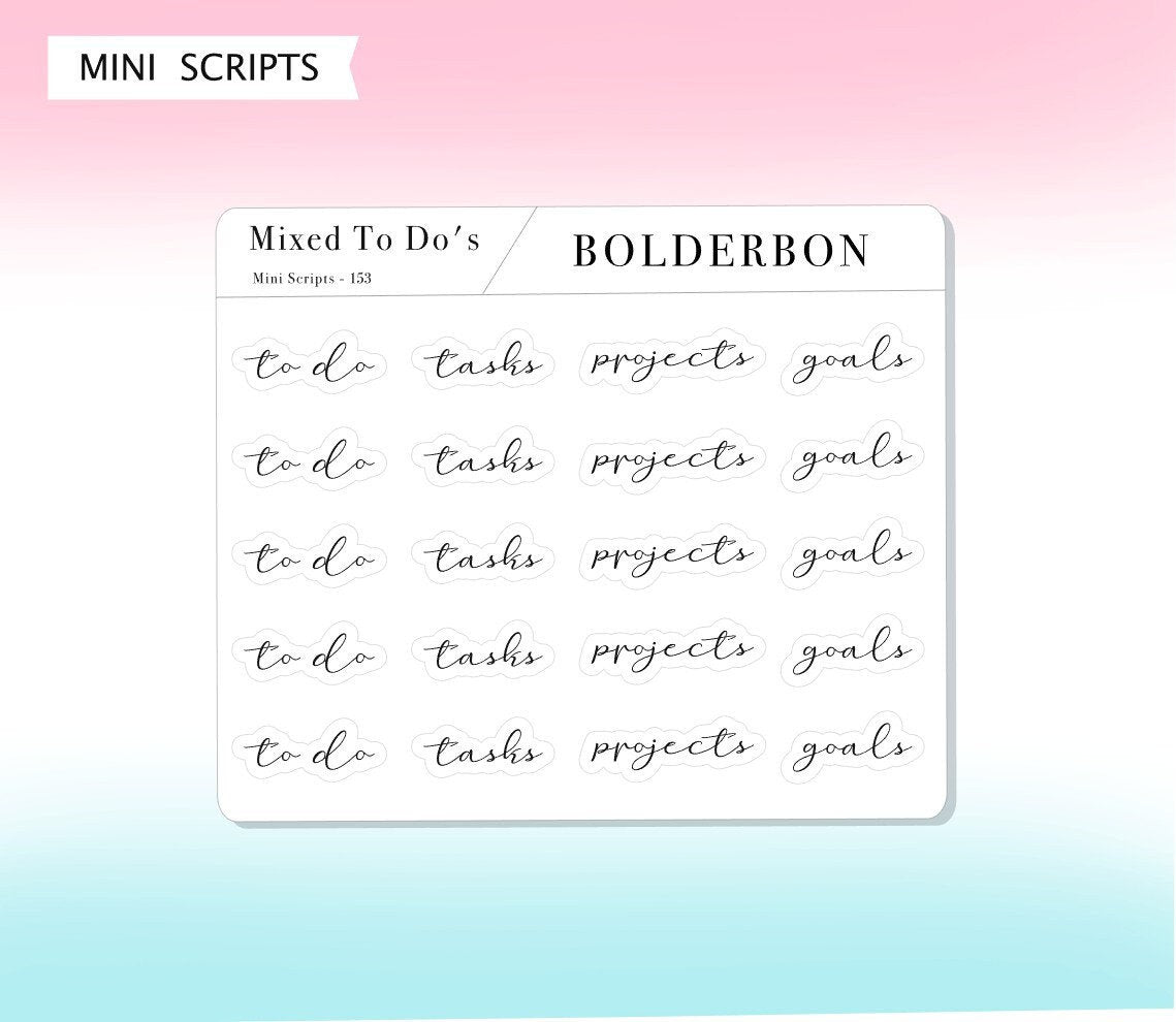 TO DO - MIXED SHEET || Elegant Script Stickers