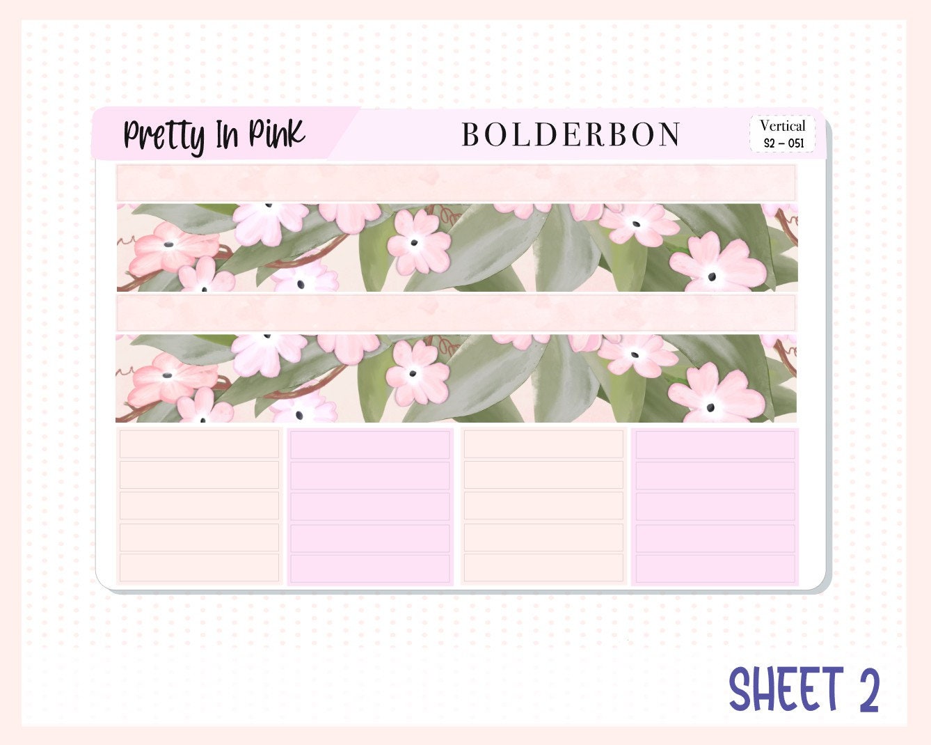 PRETTY IN PINK || 7x9 Vertical Planner Sticker Kit