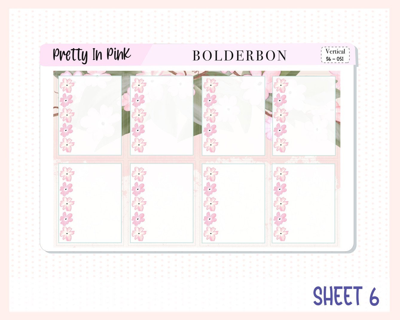 PRETTY IN PINK || 7x9 Vertical Planner Sticker Kit