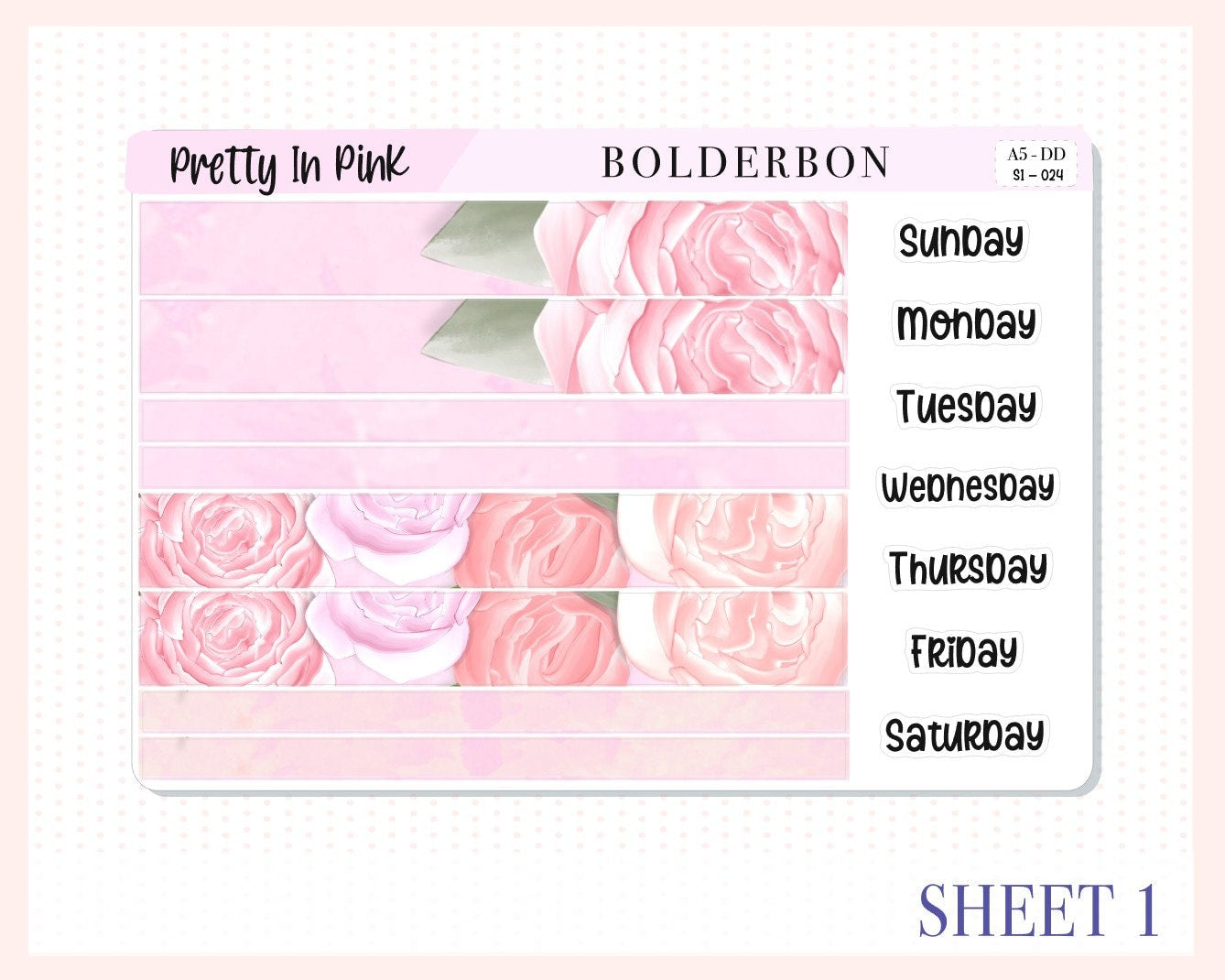 PRETTY IN PINK || A5 Daily Duo Planner Sticker Kit