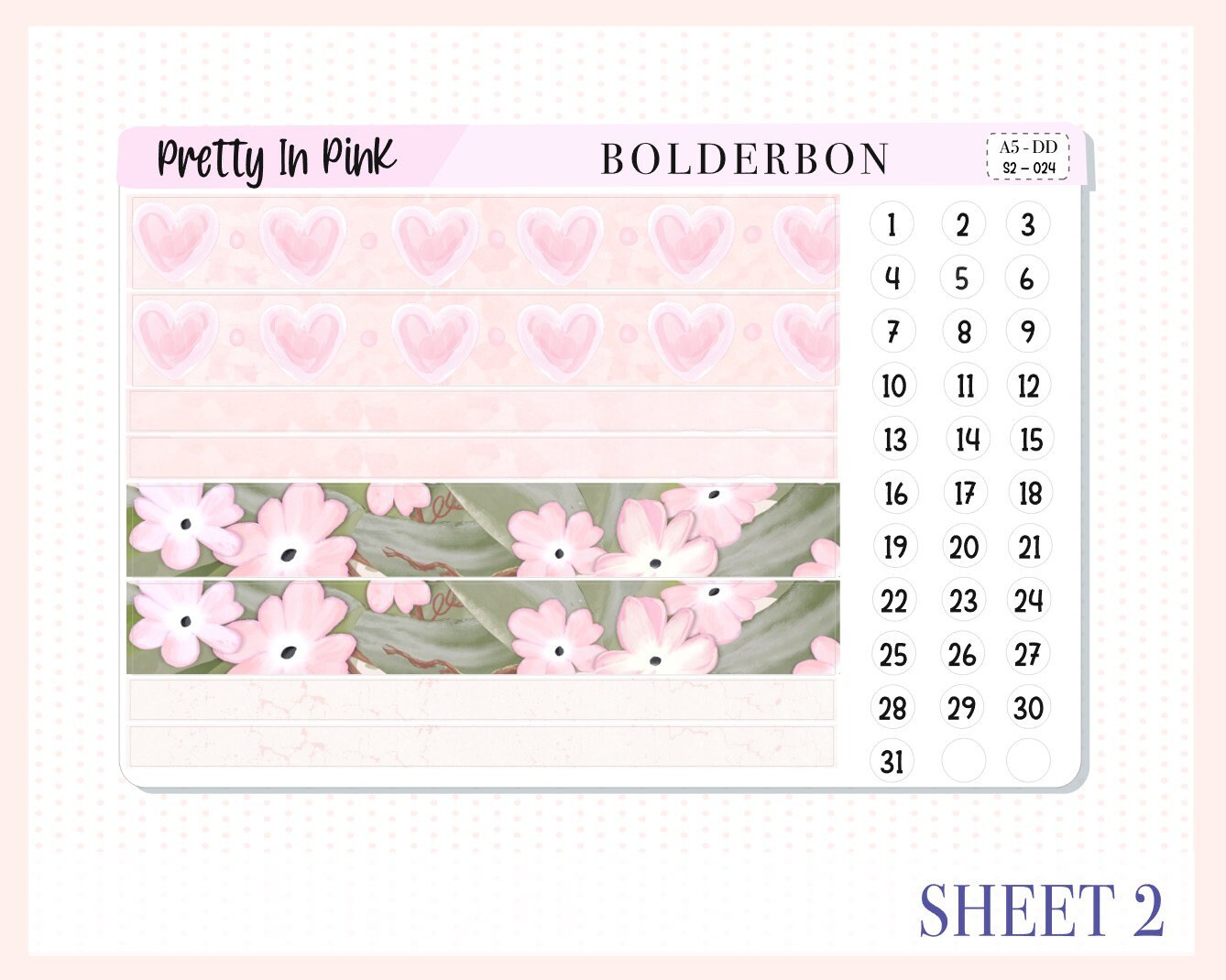 PRETTY IN PINK || A5 Daily Duo Planner Sticker Kit