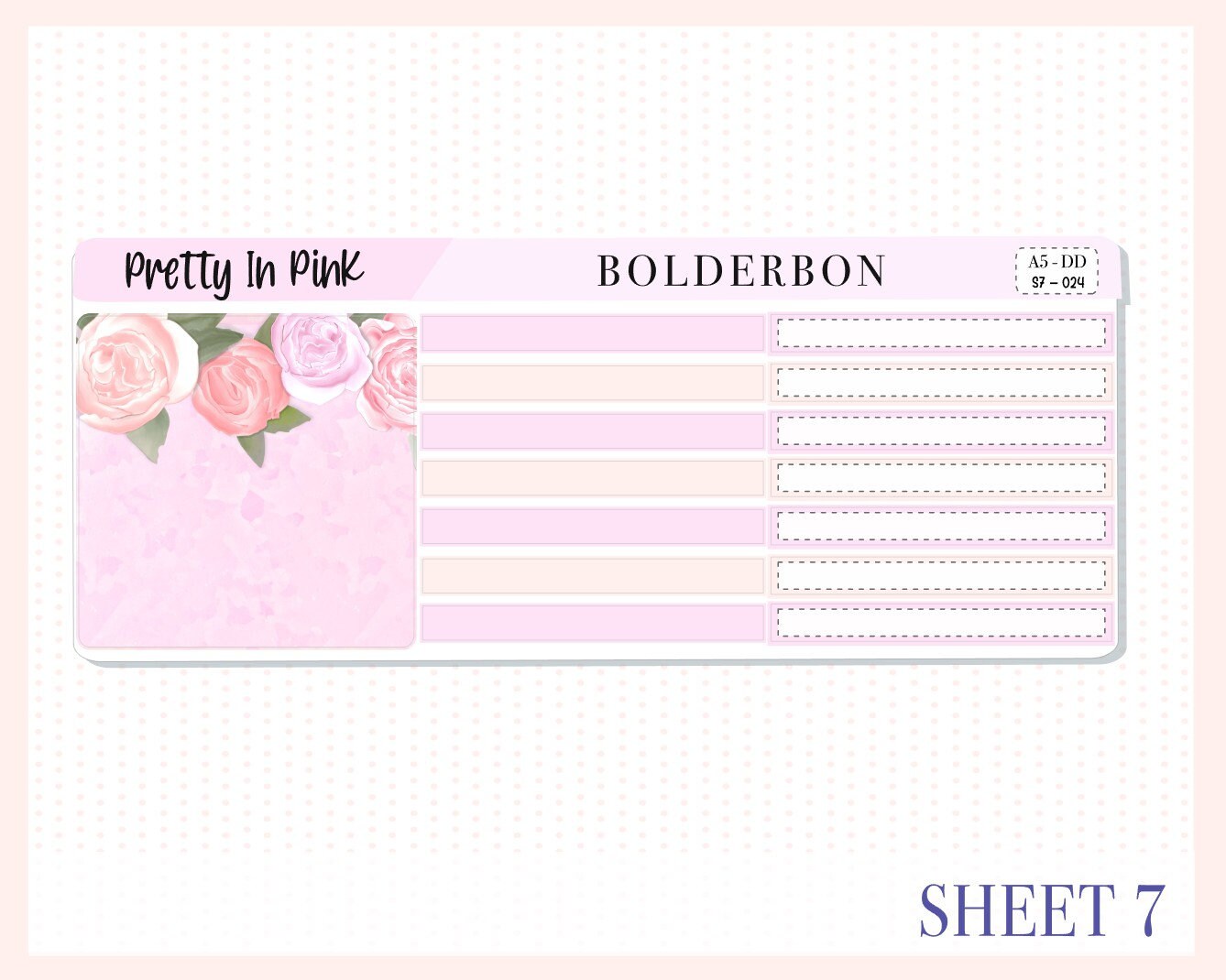 PRETTY IN PINK || A5 Daily Duo Planner Sticker Kit