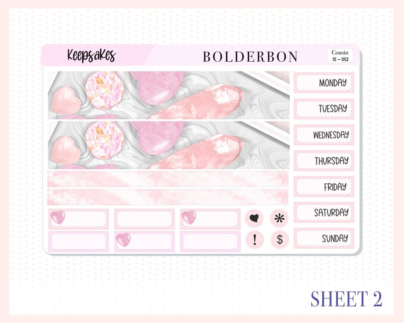 KEEPSAKES || Hobonichi Cousin Planner Sticker Kit