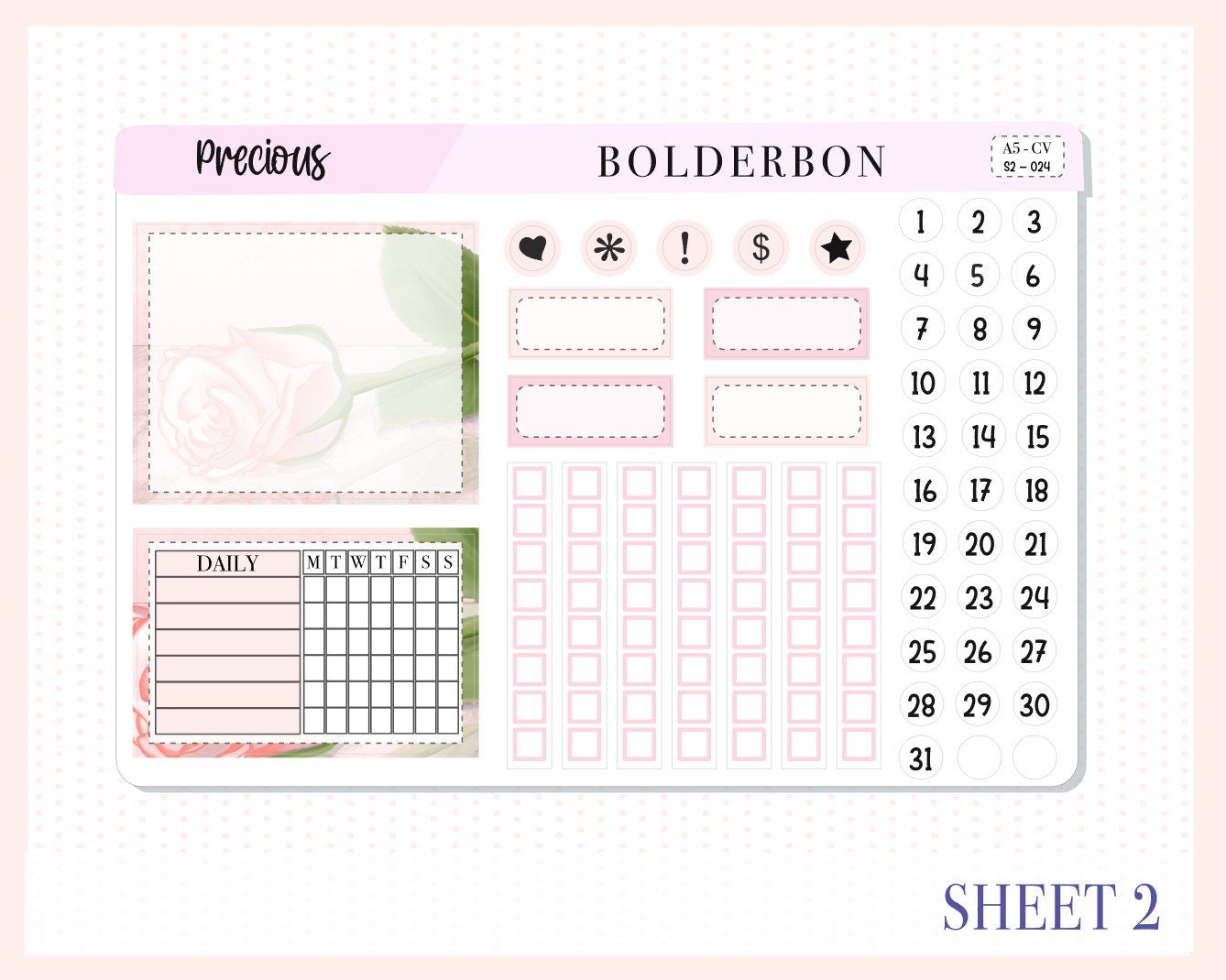 PRECIOUS || A5 Compact Vertical Planner Sticker Kit