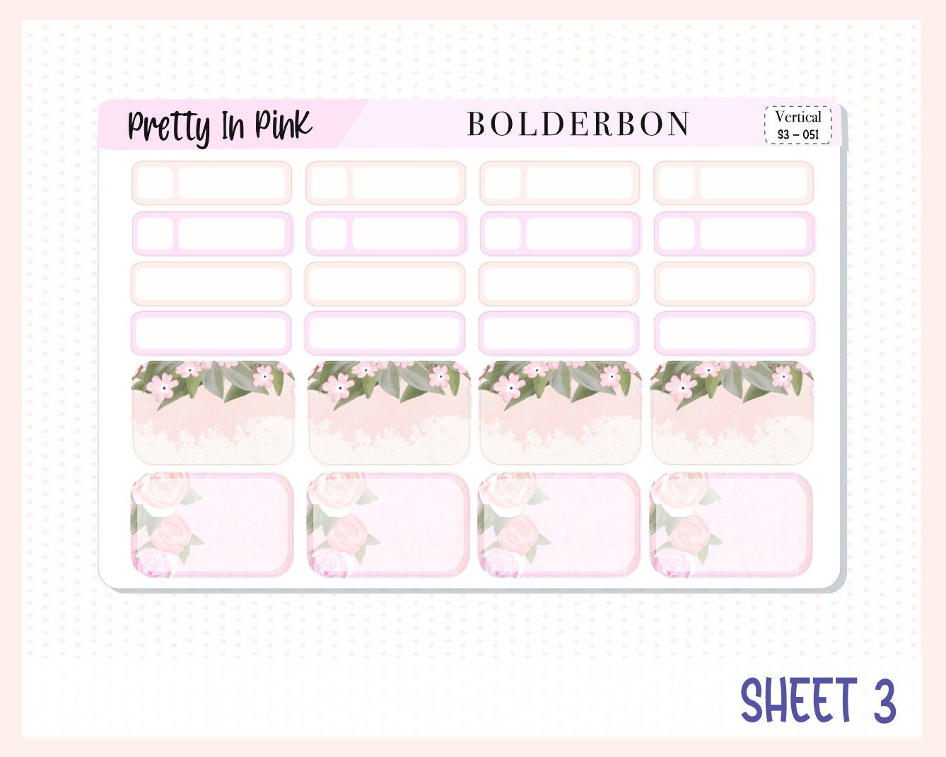 PRETTY IN PINK || 7x9 Vertical Planner Sticker Kit