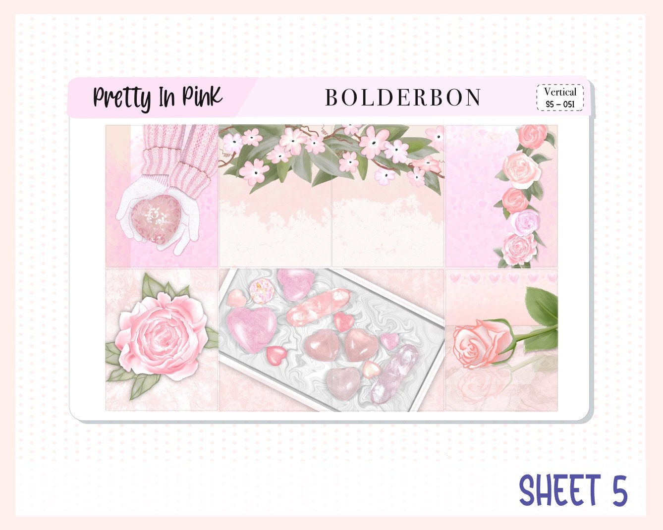 PRETTY IN PINK || 7x9 Vertical Planner Sticker Kit