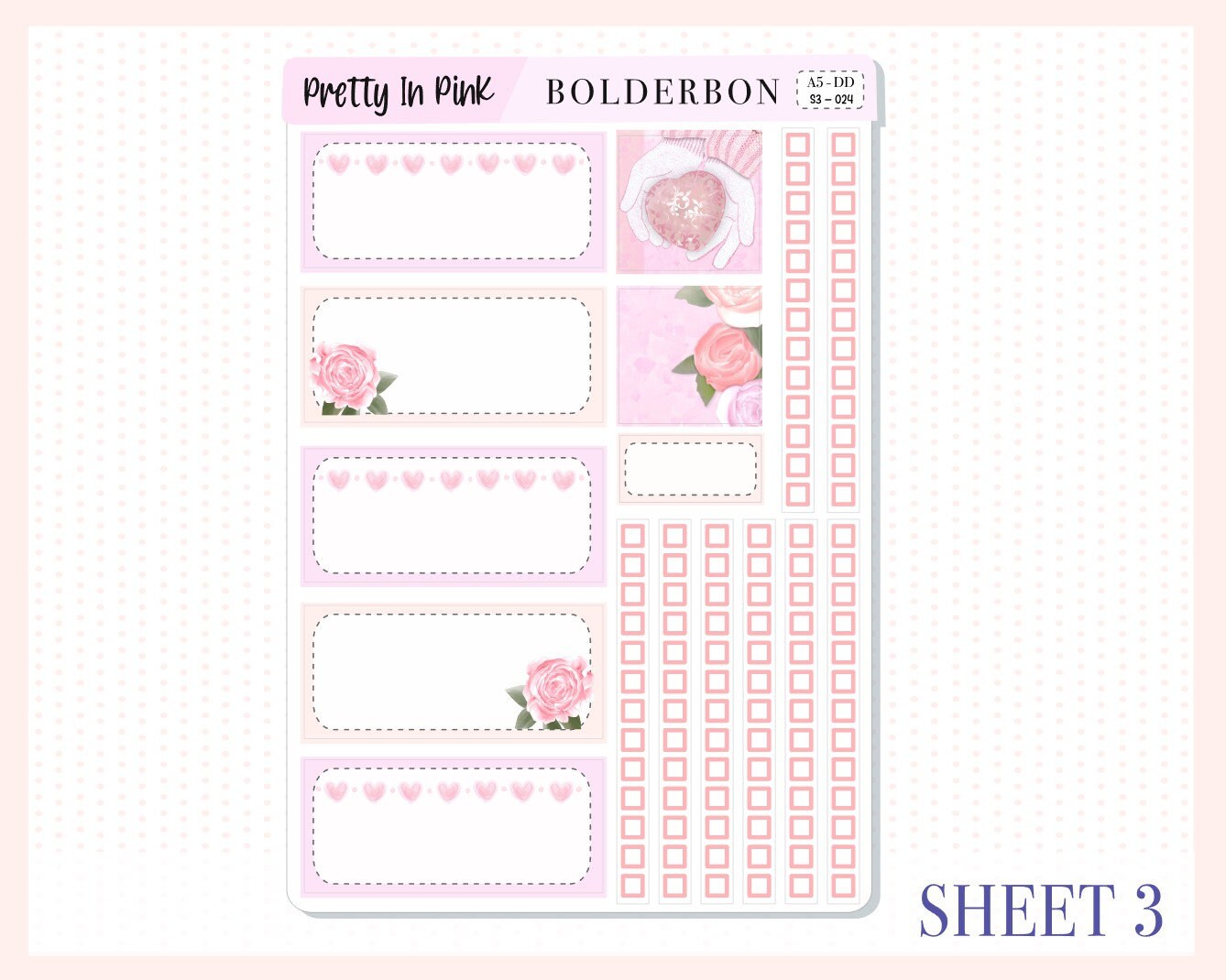 PRETTY IN PINK || A5 Daily Duo Planner Sticker Kit