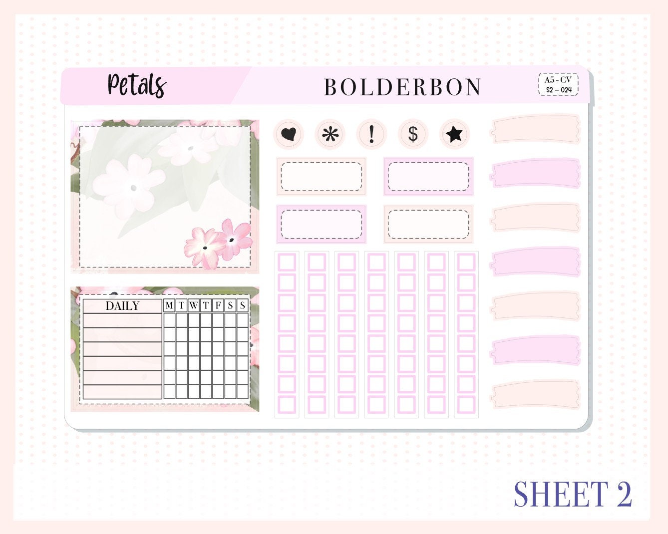 PETALS || A5 Compact Vertical Planner Sticker Kit