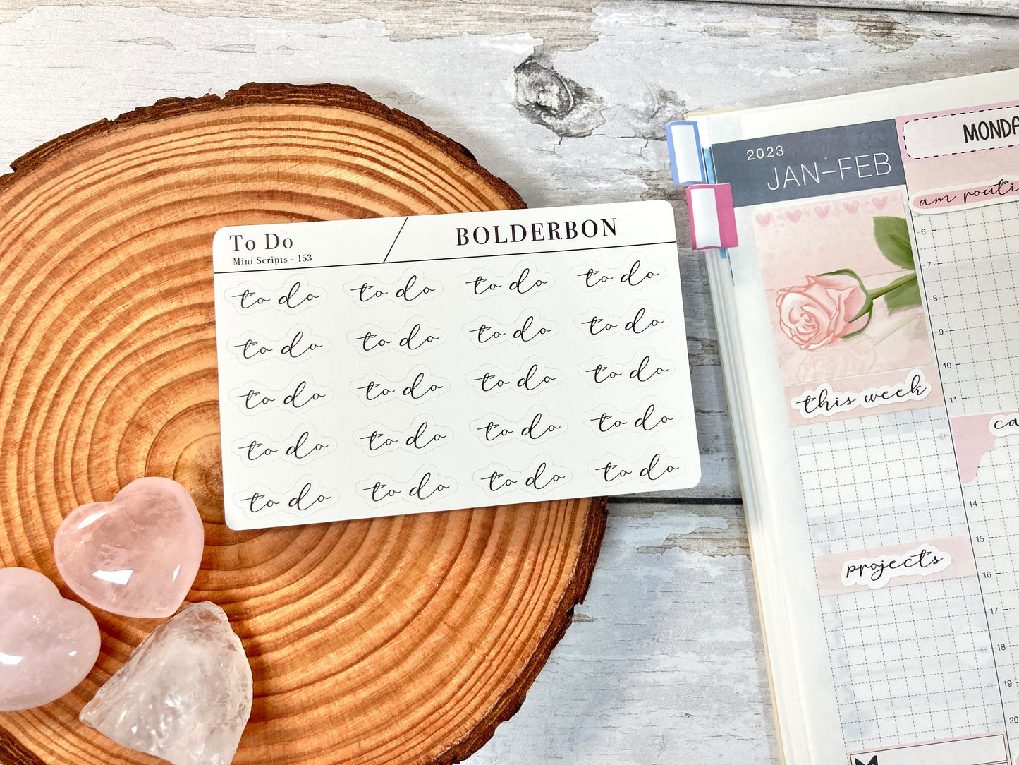 TO DO Script Elegant Stickers || Handwritten, Functional Planner Stickers, Typography, Word, Handlettered, Cursive, Print, Text