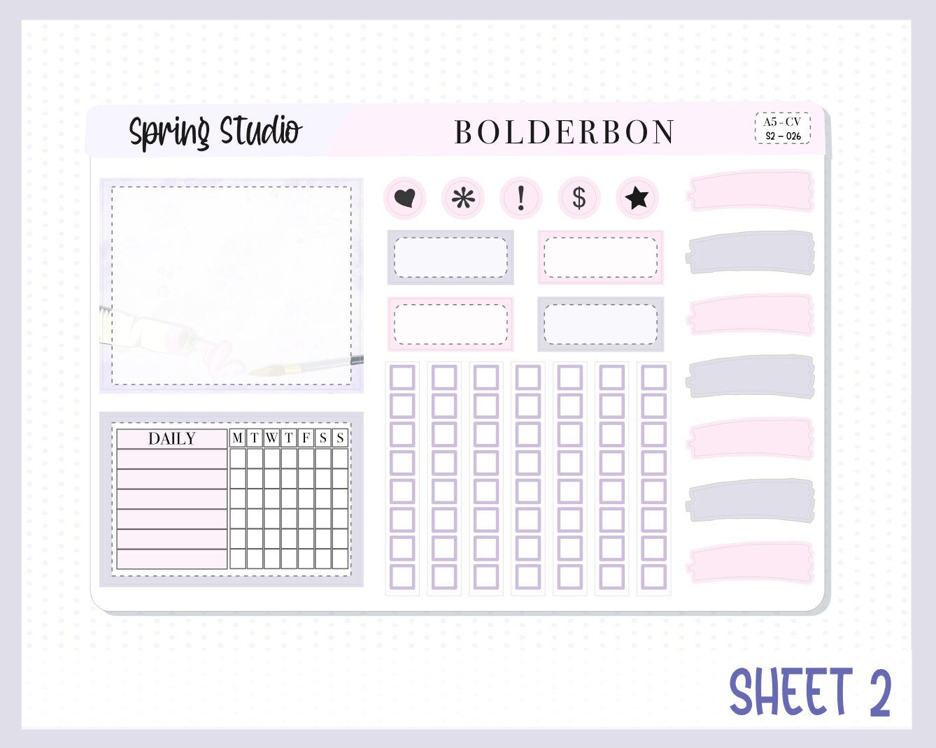 SPRING STUDIO || A5 Compact Vertical Planner Sticker Kit