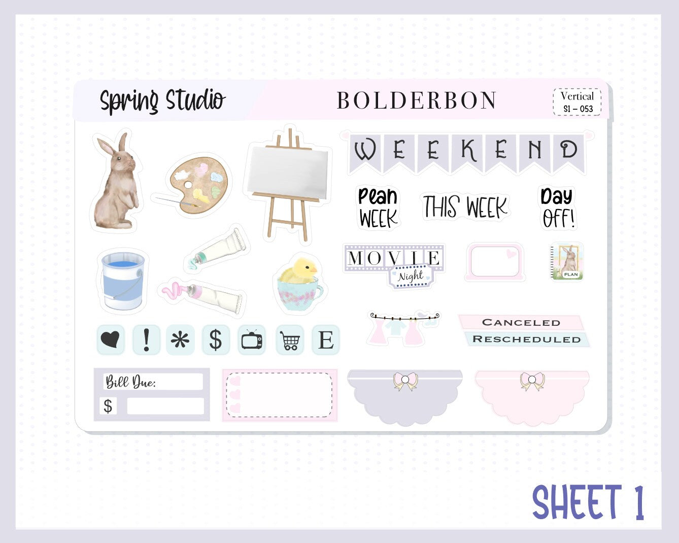 SPRING STUDIO || 7x9 Vertical Planner Sticker Kit