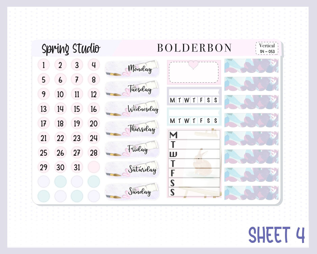 SPRING STUDIO || 7x9 Vertical Planner Sticker Kit