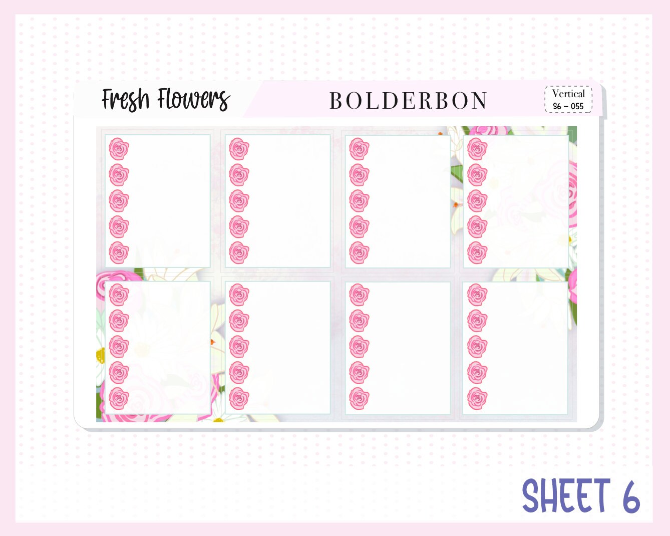 FRESH FLOWERS || 7x9 Vertical Planner Sticker Kit