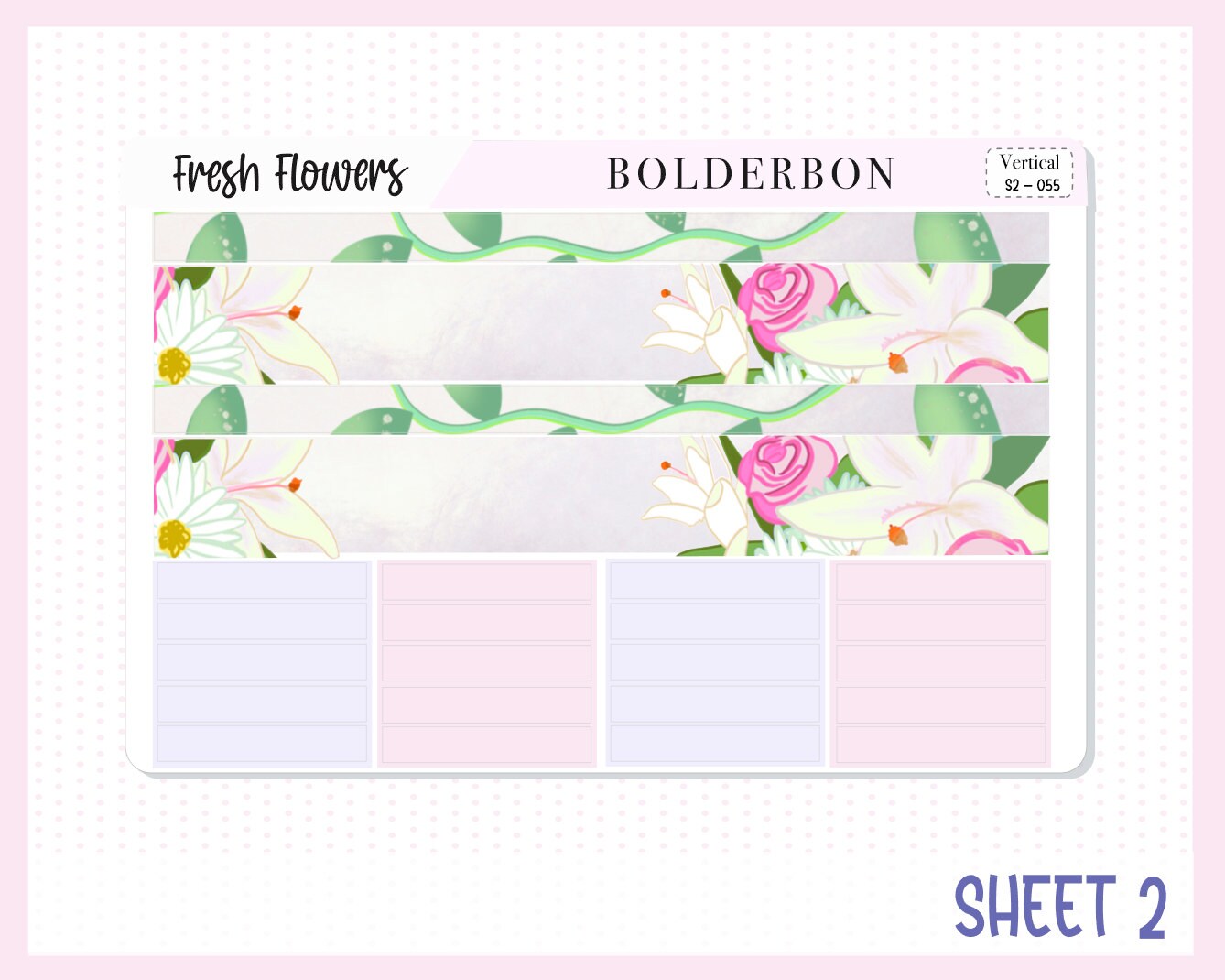 FRESH FLOWERS || 7x9 Vertical Planner Sticker Kit