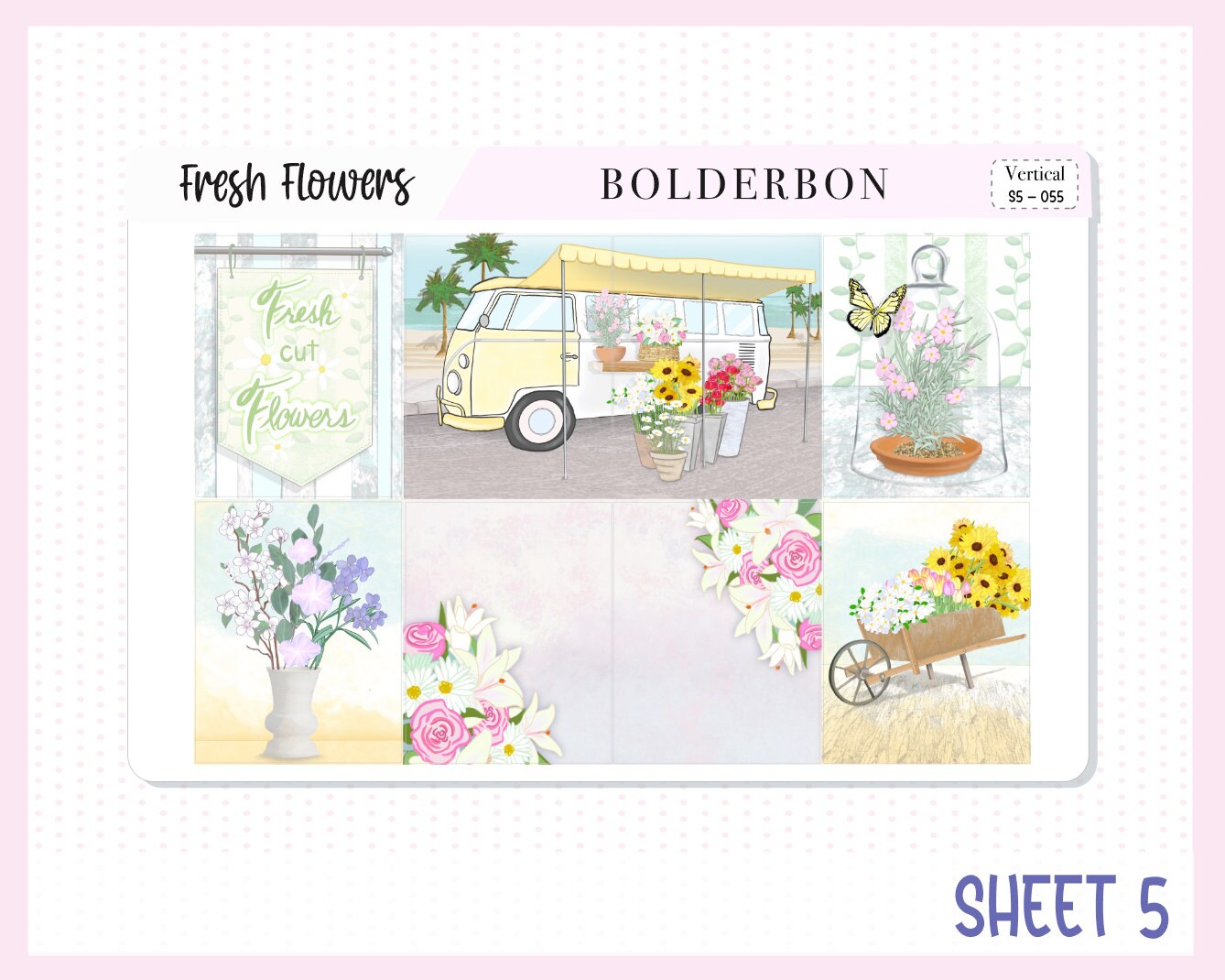 FRESH FLOWERS || 7x9 Vertical Planner Sticker Kit