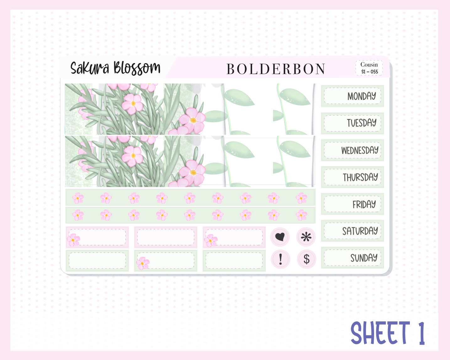 SAKURA BLOSSOM || Hobonichi Cousin Planner Sticker Kit