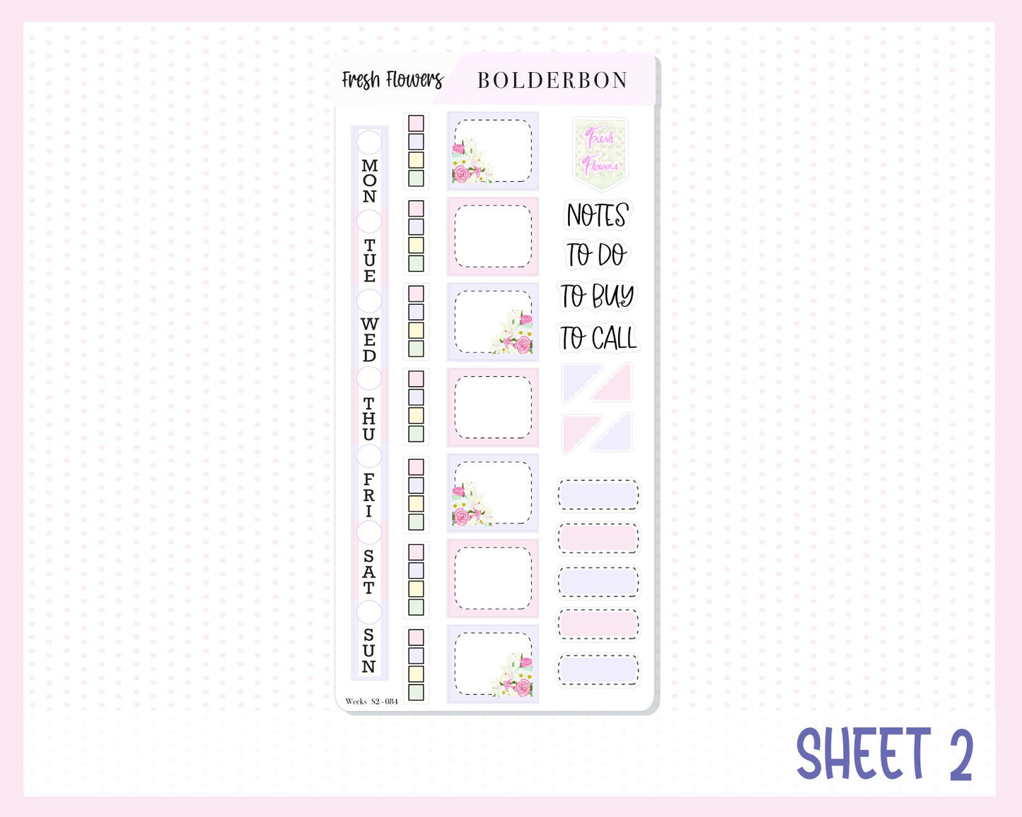 FRESH FLOWERS || Hobonichi Weeks Planner Sticker Kit