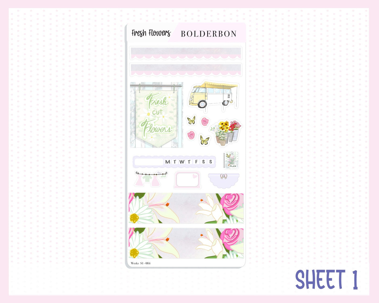 FRESH FLOWERS || Hobonichi Weeks Planner Sticker Kit