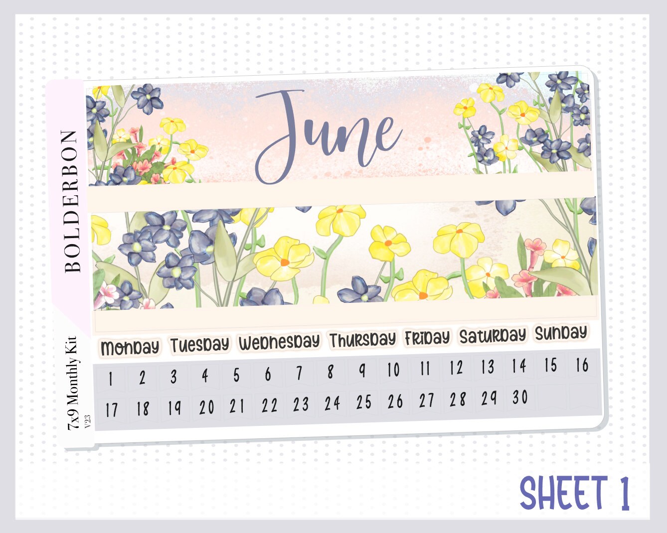 JUNE 7x9 Monthly Sticker Kit