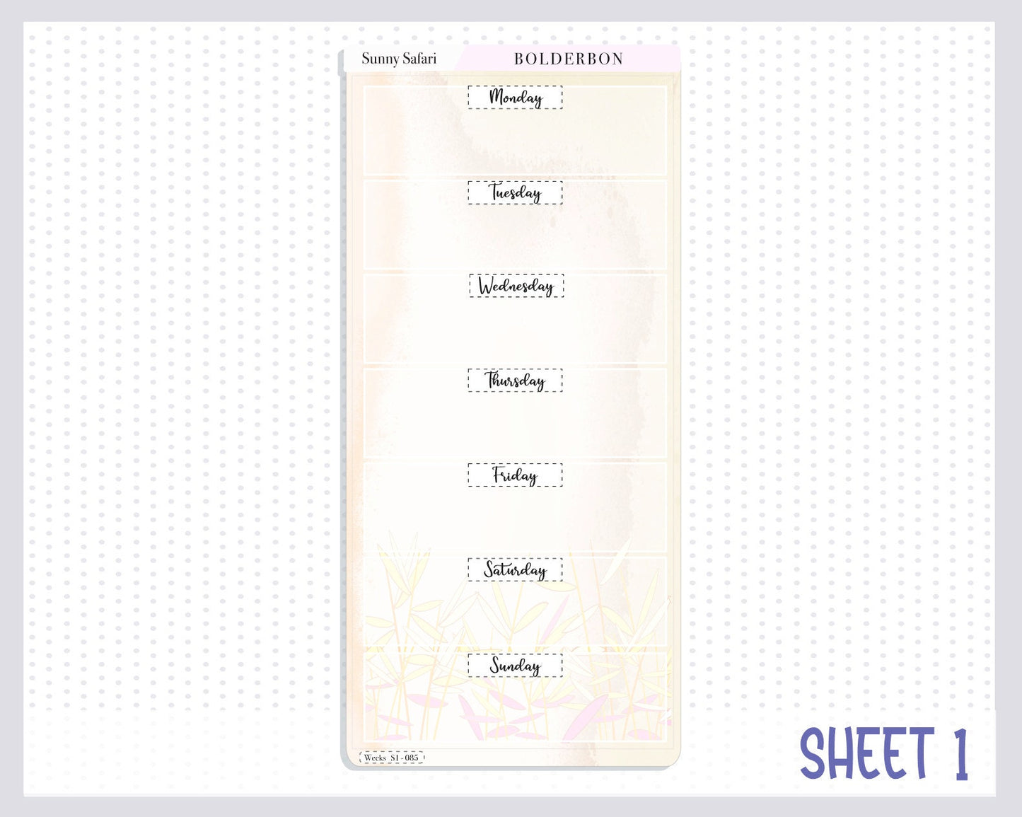 SUNNY SAFARI || Hobonichi Weeks Planner Sticker Kit
