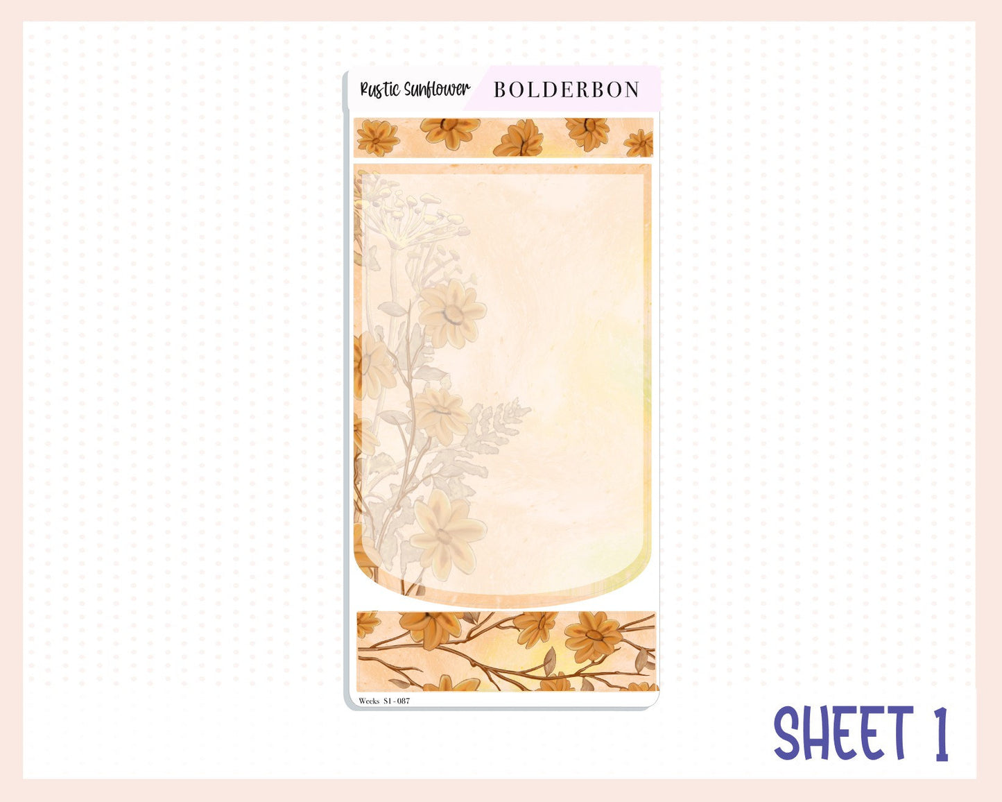 RUSTIC SUNFLOWER Hobonichi Weeks || Weekly Planner Sticker Kit