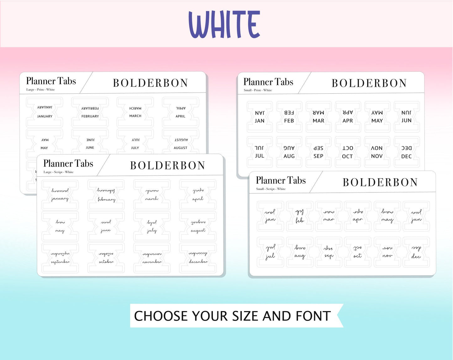 LAMINATED PLANNER TABS || Hobonichi Tabs, Weeks, Cousin, A6, B6, Tab Dividers, Monthly Tabs, Tab Stickers, Divider Tabs, Colorful, Minimal