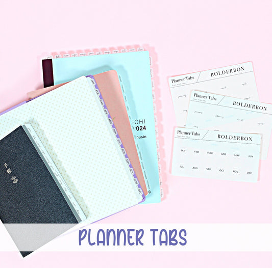 CLEAR PLANNER TABS || Hobonichi Tabs, Weeks, Cousin, A6, B6, Weeks, Tab Dividers, Monthly Tabs, Tab Stickers, Divider Tabs