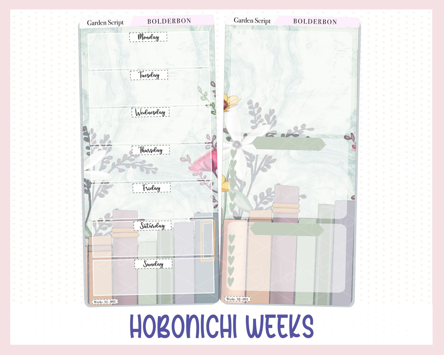 GARDEN SCRIPT Hobonichi Weeks || Weekly Planner Sticker Kit