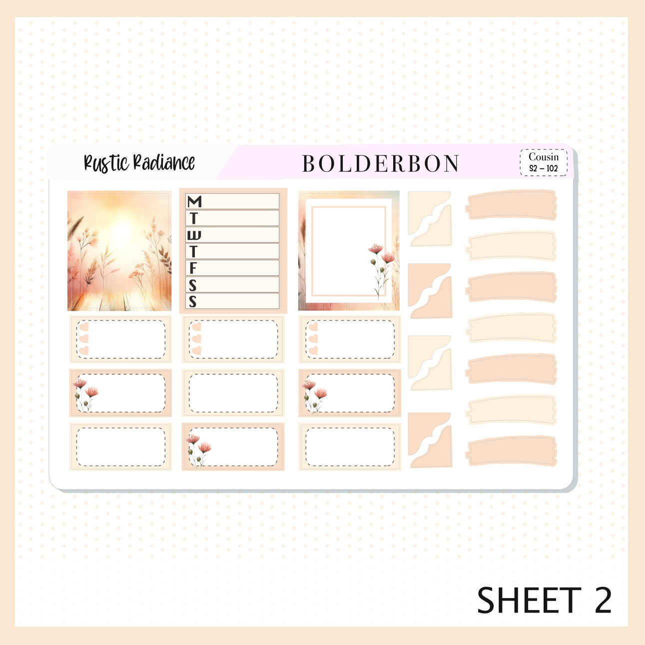 RUSTIC RADIANCE Hobonichi Cousin || Planner Sticker Kit