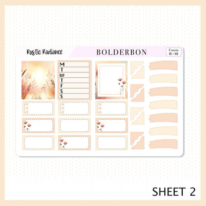 RUSTIC RADIANCE Hobonichi Cousin || Planner Sticker Kit