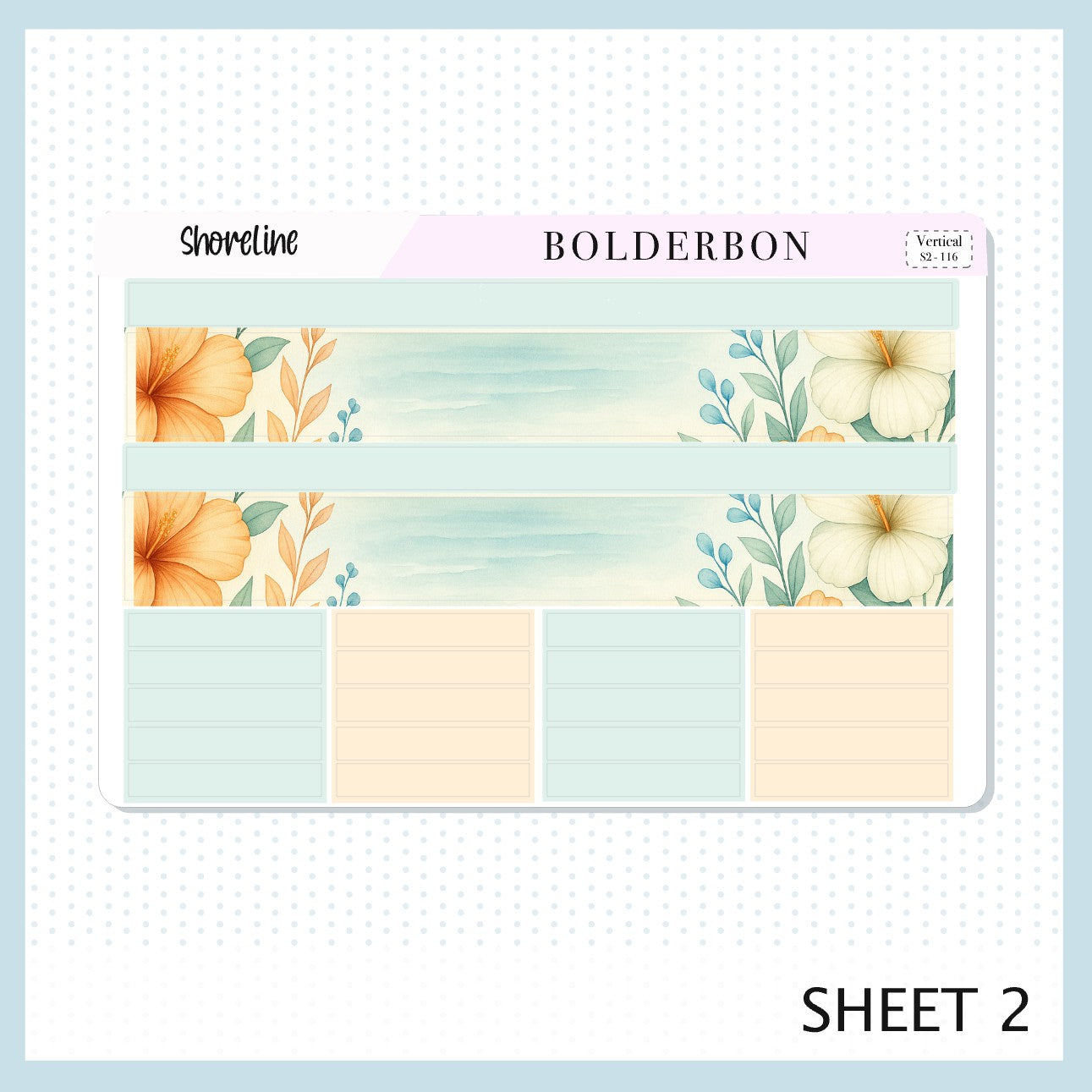 SHORELINE 7x9 Vertical Sticker Kit || Coastal Beach and Nautical Vibe Planner Stickers