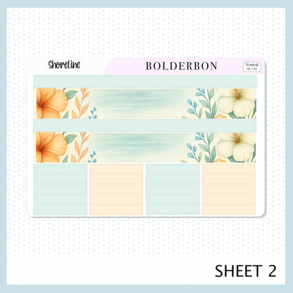 SHORELINE 7x9 Vertical Sticker Kit || Coastal Beach and Nautical Vibe Planner Stickers