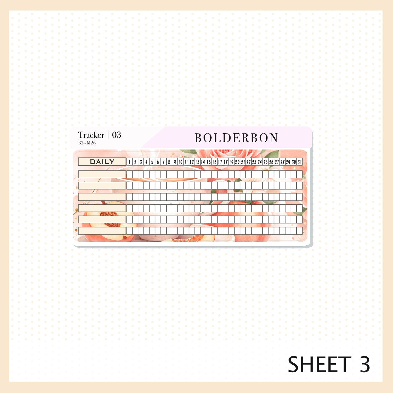 MAY A5 Notes Kit || Peach Blossom, Planner Sticker Kit for Erin Condren Planners