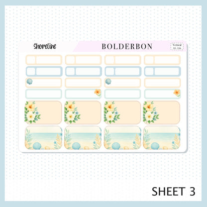 SHORELINE 7x9 Vertical Sticker Kit || Coastal Beach and Nautical Vibe Planner Stickers