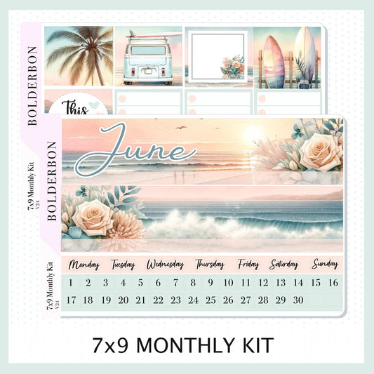 JUNE 7x9 Monthly Sticker Kit || Sunset Beach